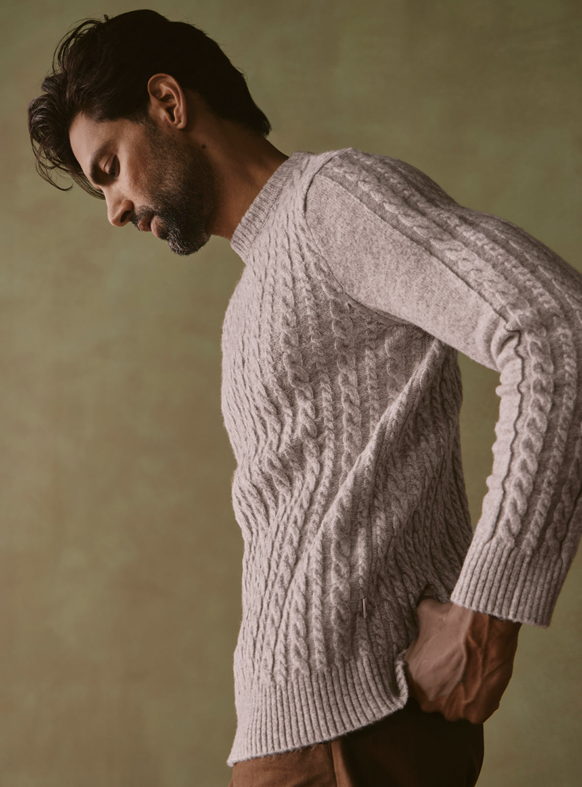 Quarry Beige Cable Pullover