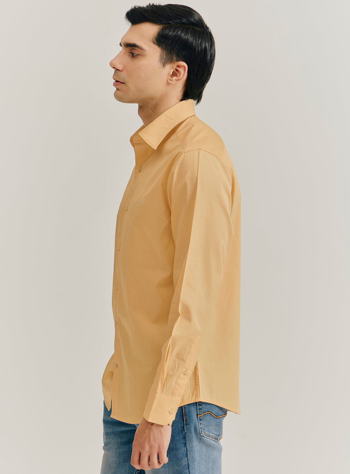 Mustard Yellow Cotton Twill Shirt