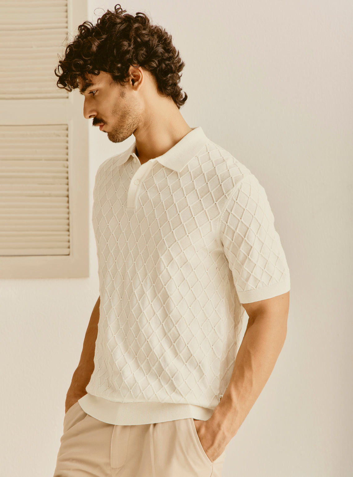 Dubrovnik White Cotton Knit Polo