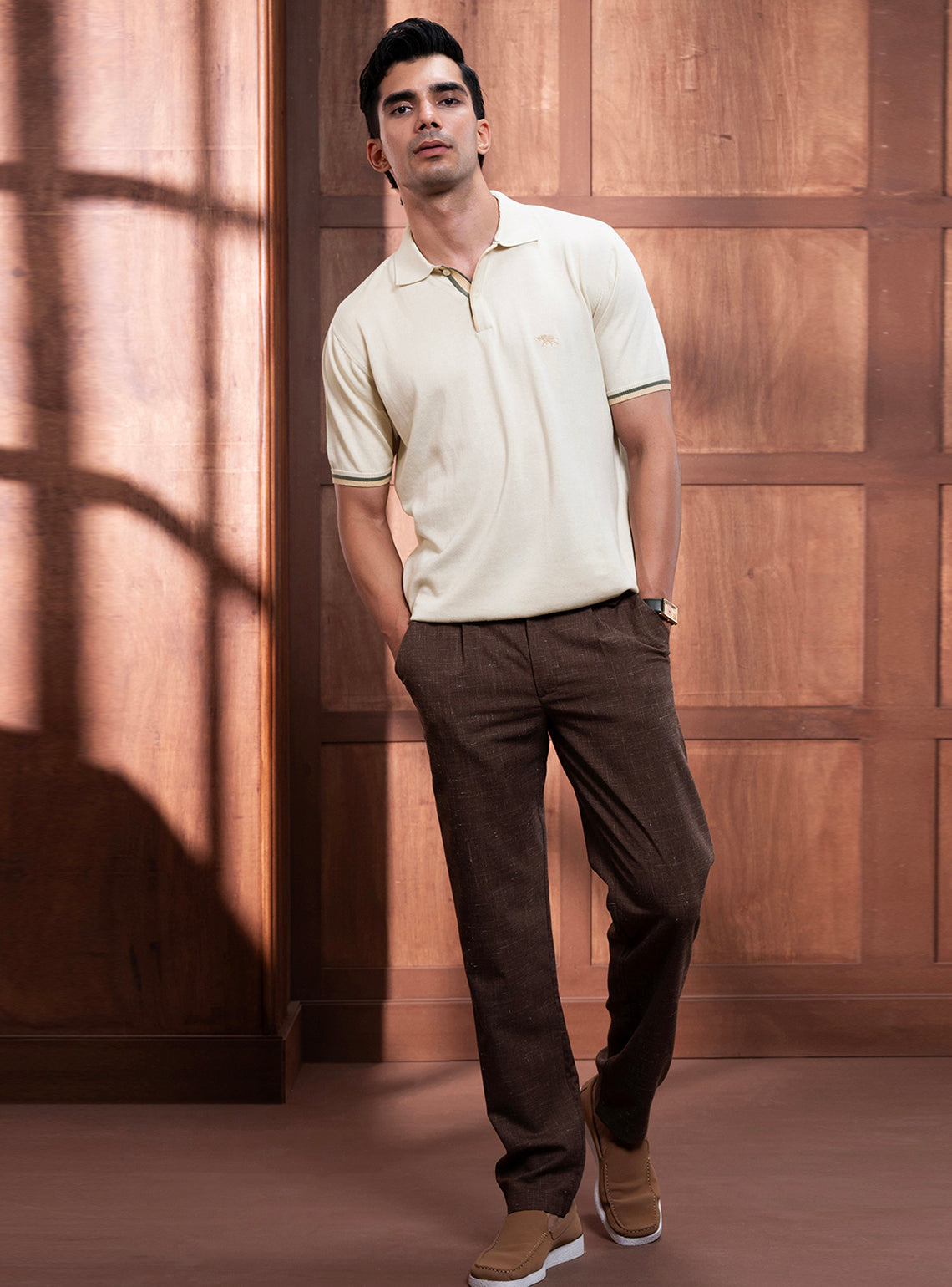 Vista White Cotton Polo