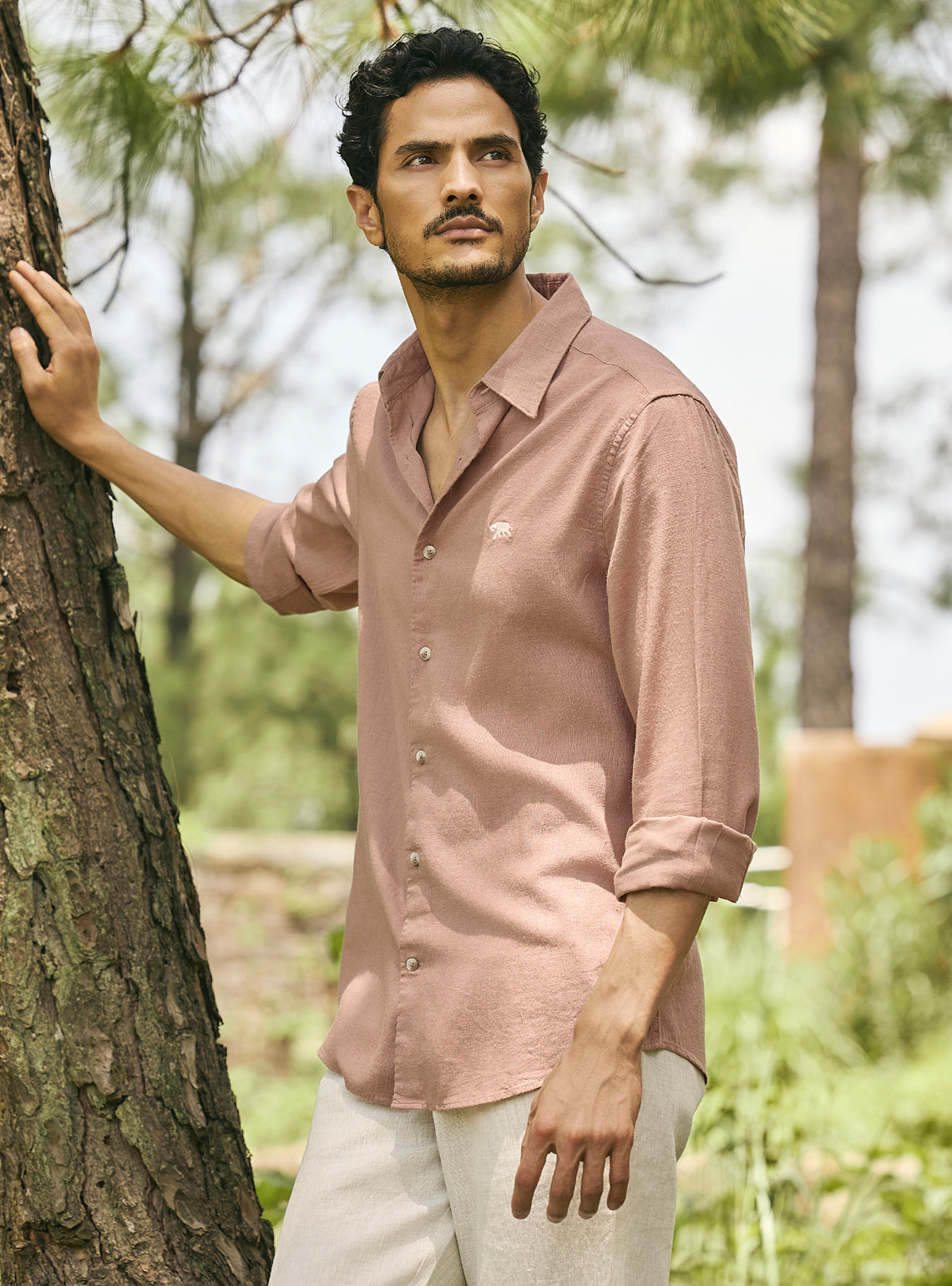 Chestnut Brown Lyocell Linen Shirt