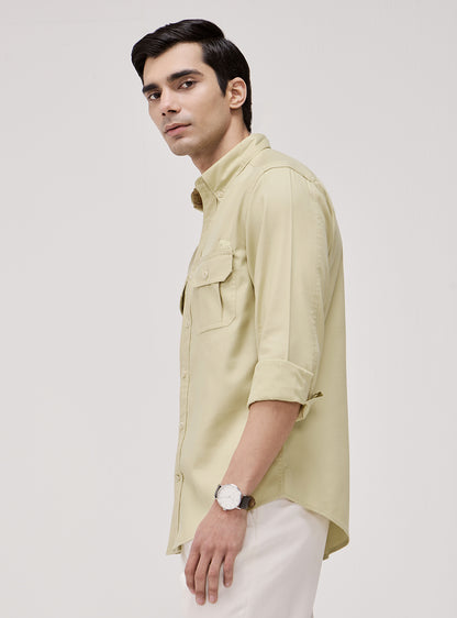 Statement Sun Yellow Cotton Twill Shirt