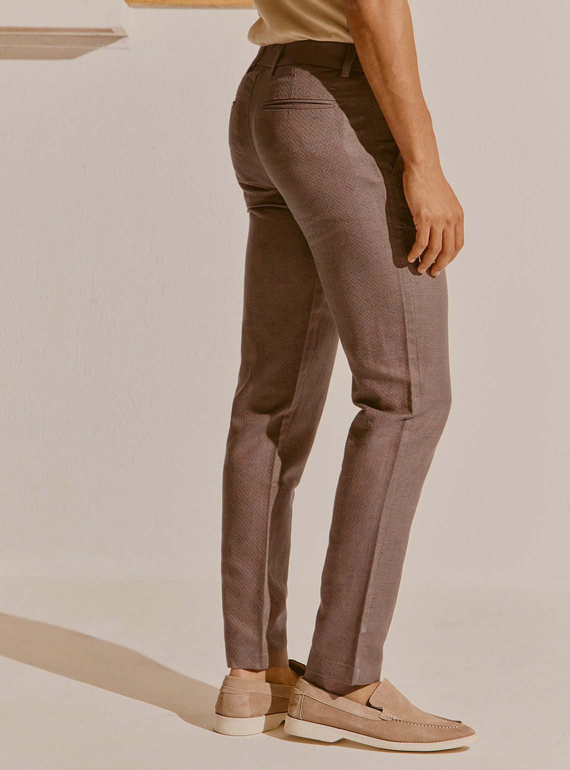 Malaga Brown Cotton Linen Trouser