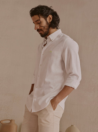 Cloud White Linen Shirt