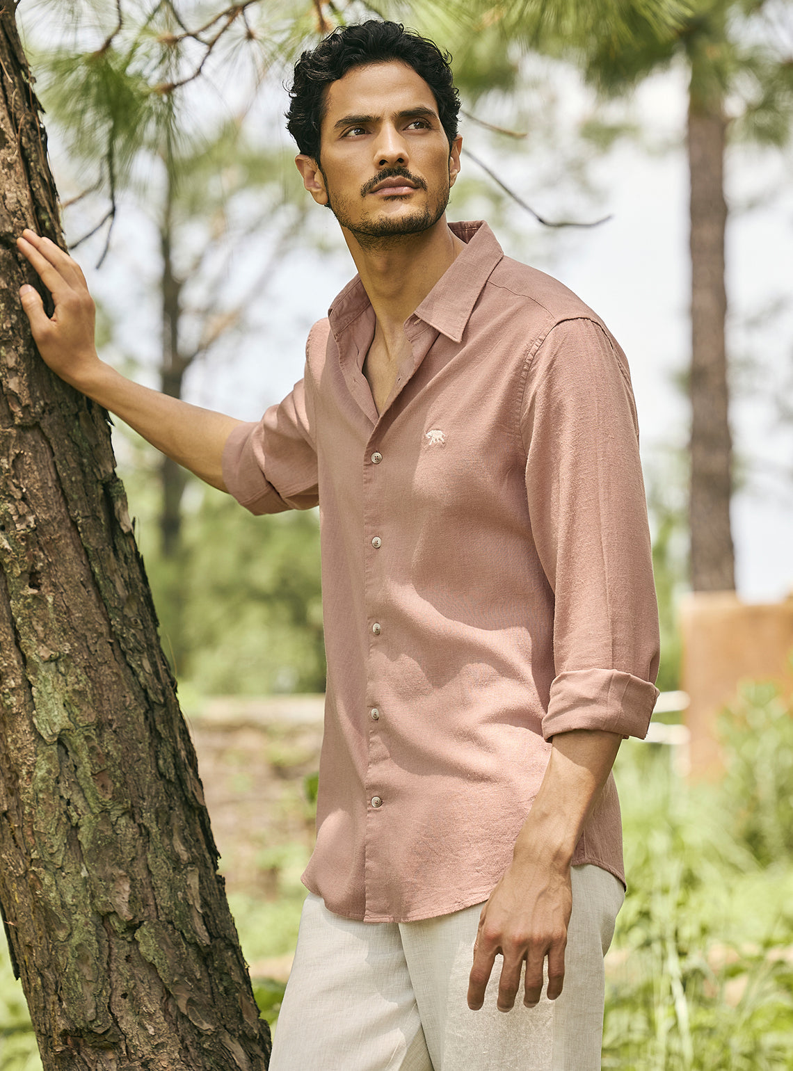 Chestnut Brown Lyocell Linen Shirt