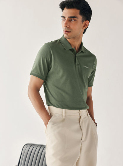 Flint Green Cotton Polo