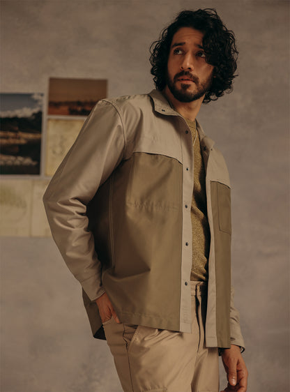 Khaki Quicksand Poly Twill Overshirt