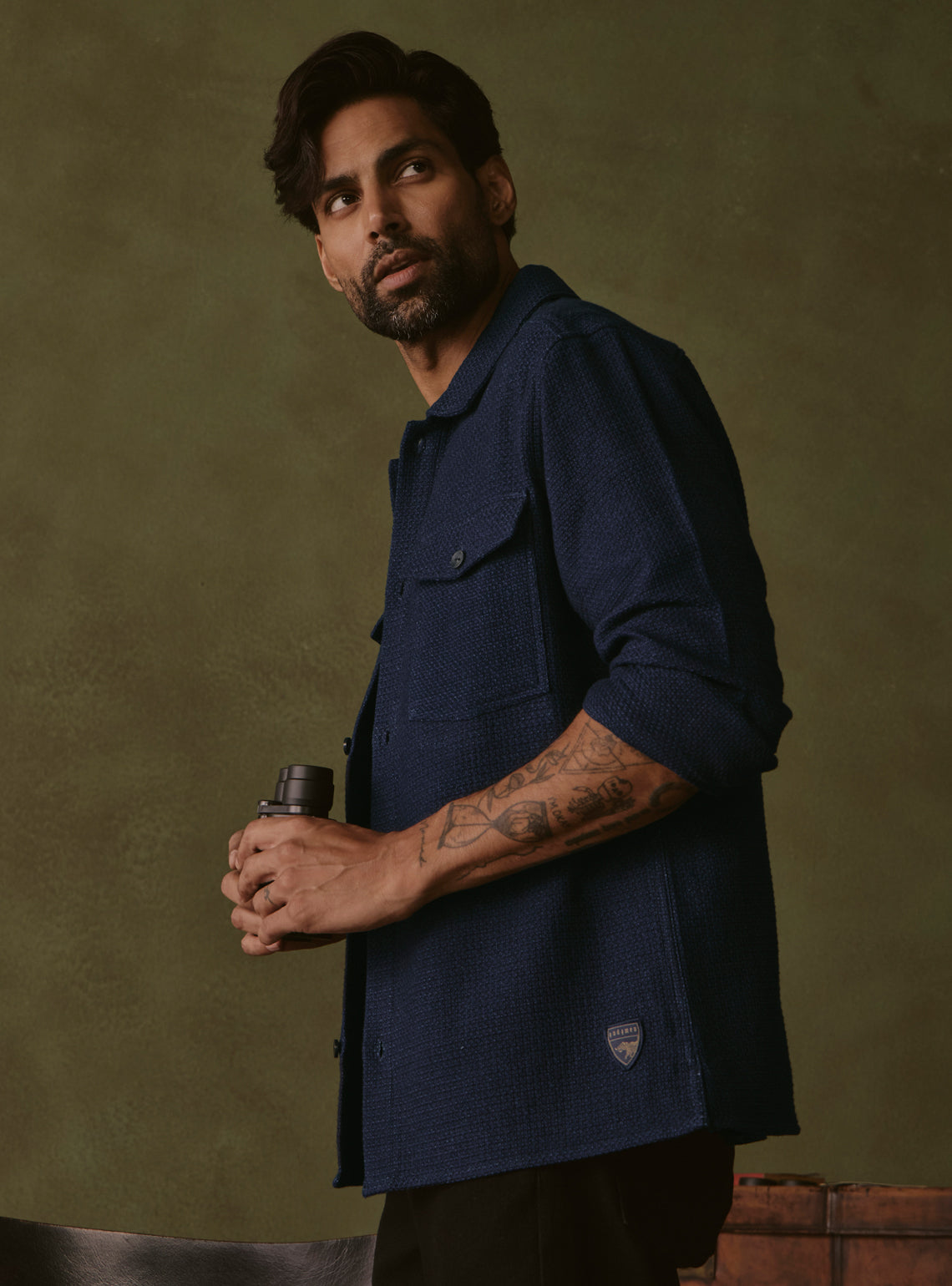 Abyss Indigo Cotton Dobby Overshirt