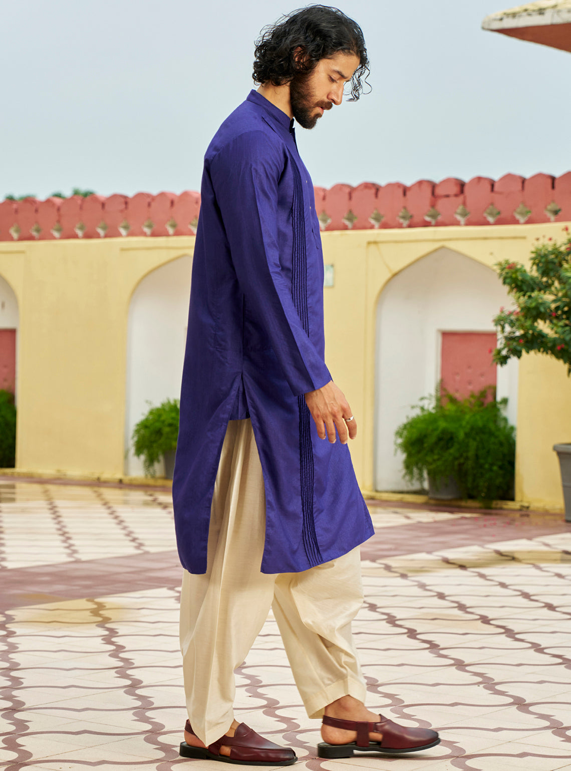 Jamun Navy Viscose Silk Kurta
