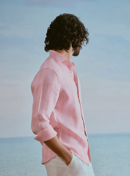 Blush Pink Linen Structure Shirt