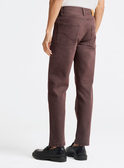 Burnt Burgundy Cotton Blend Jeans