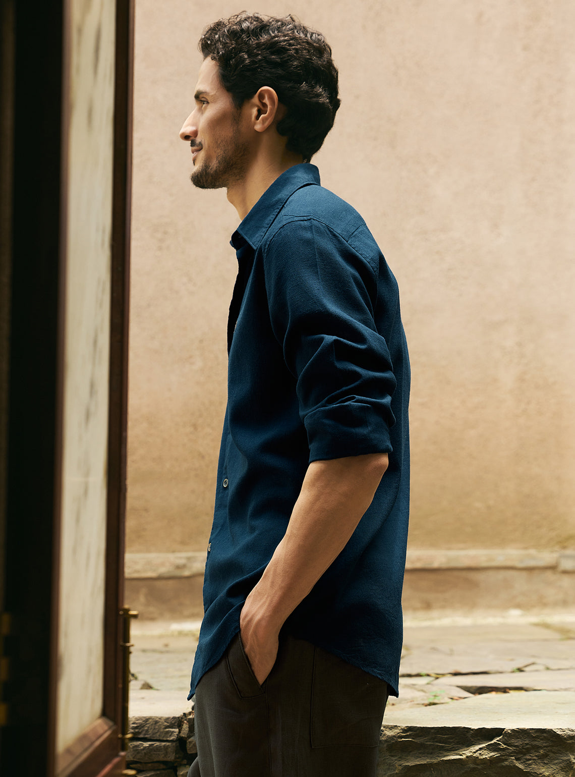 Abyss Navy Lyocell Linen Shirt