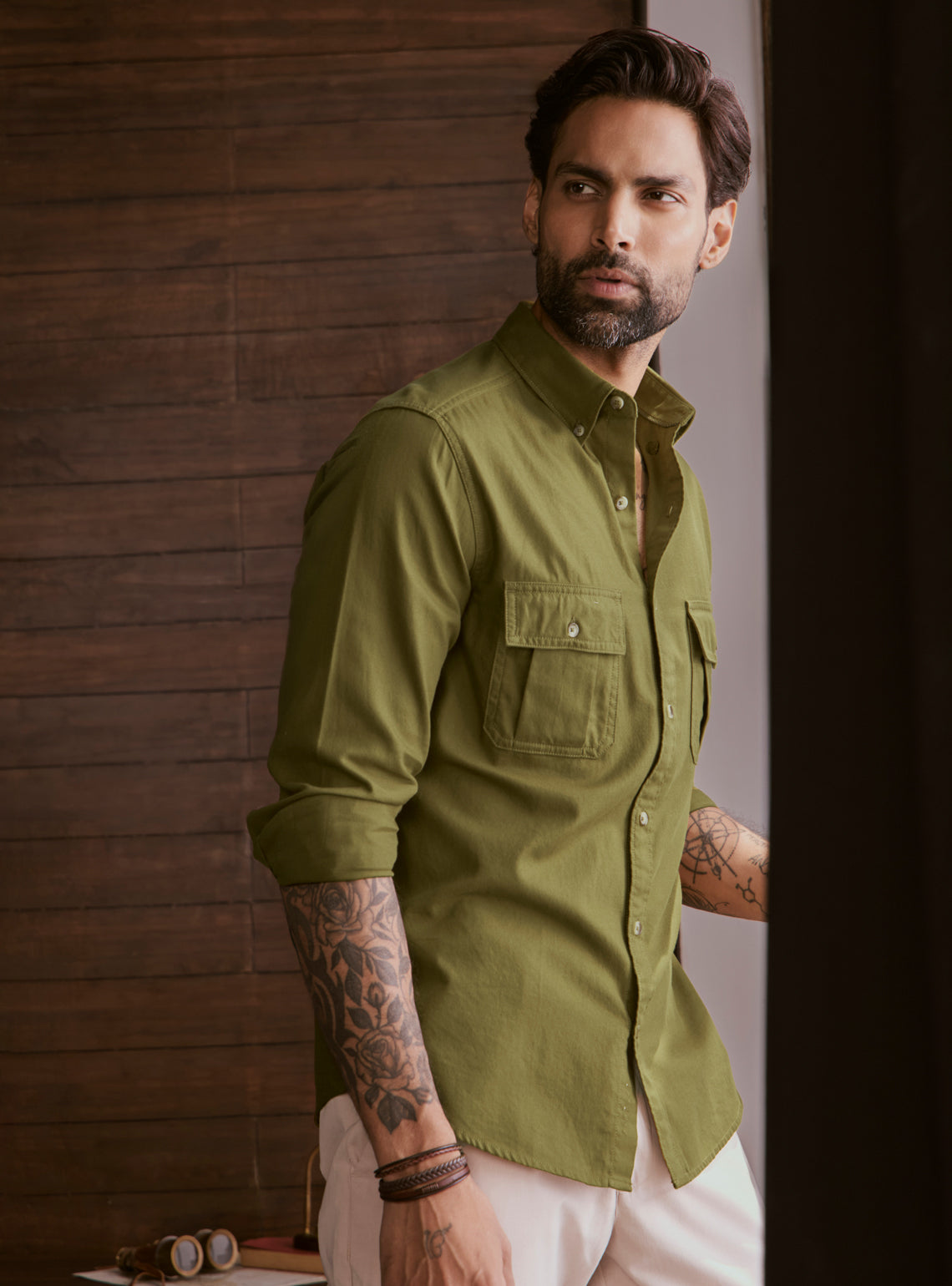 Field Olive Explorer Cotton Shirt