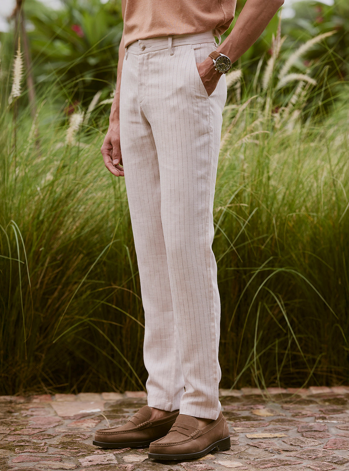 Marble Khaki Linen Trousers