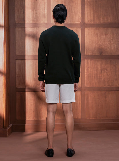 Jet Black Cotton Pullover