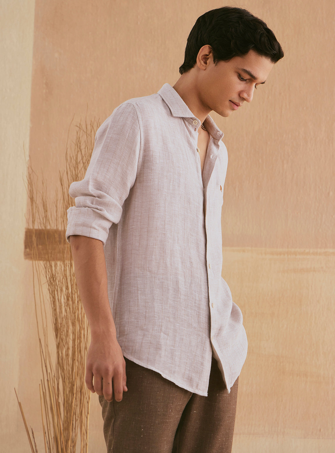 Khaki Slate Linen Shirt