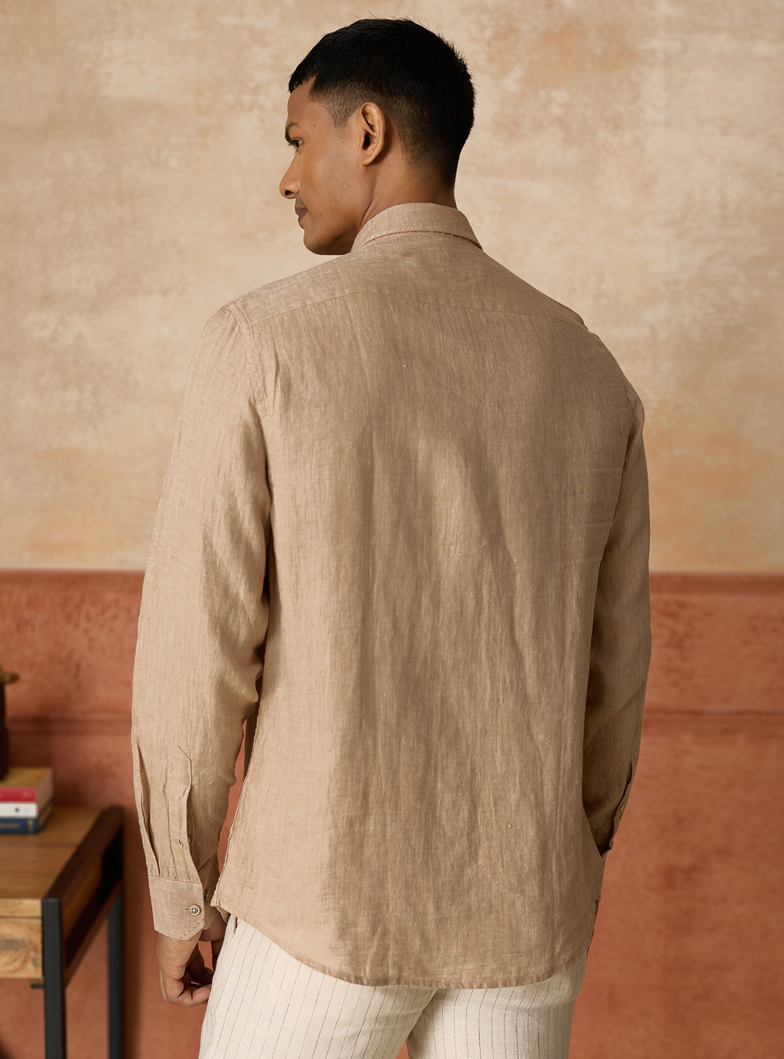 Raw Umber European Linen Shirt