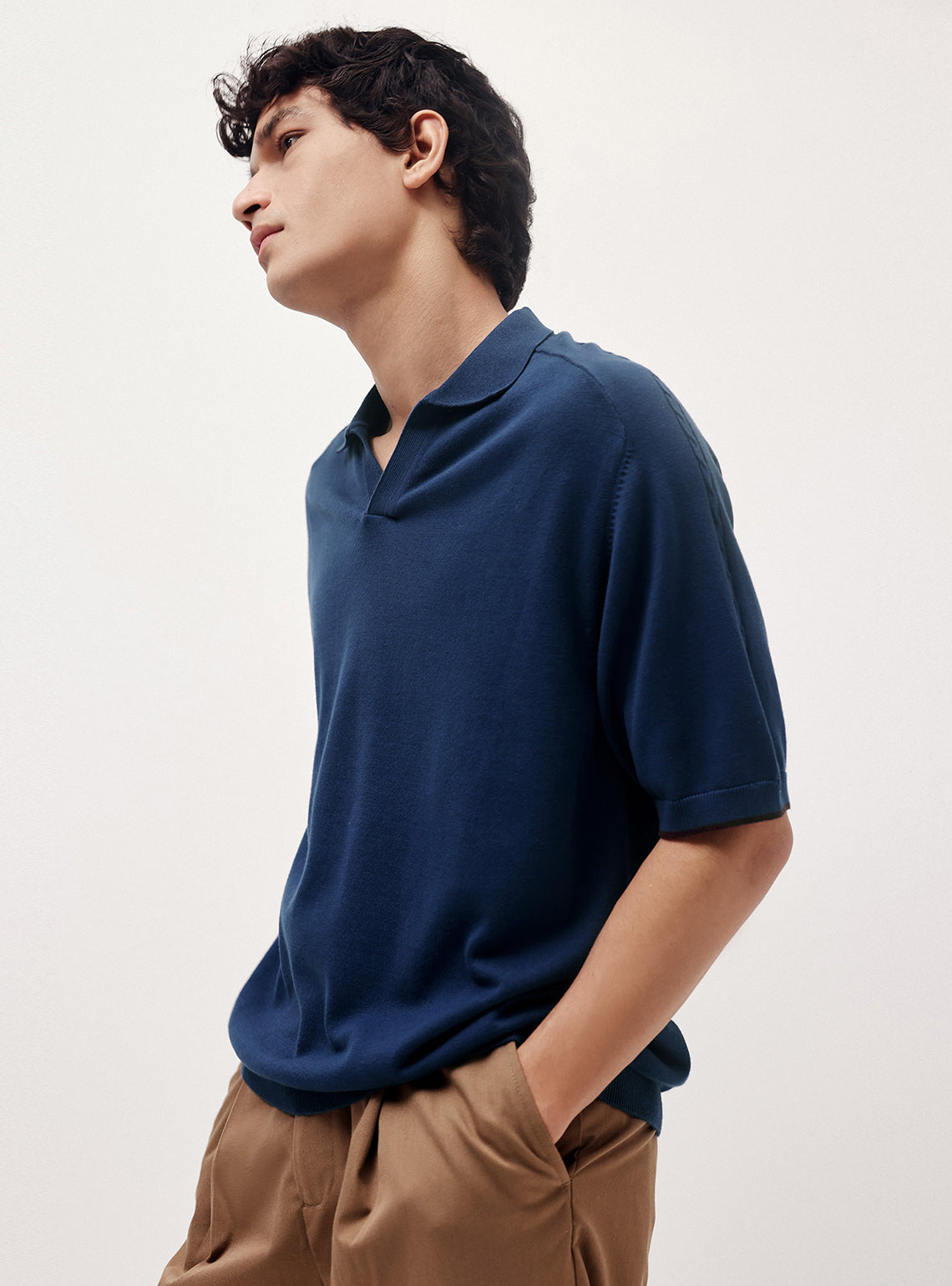 Blue Bay Cotton Micro Cable Knit Polo