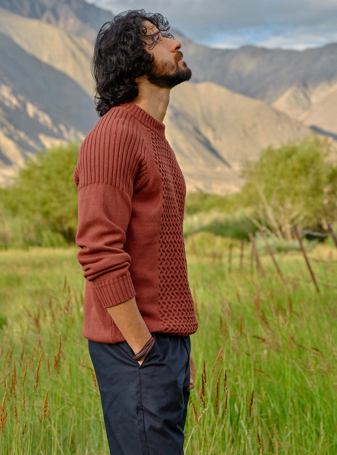 Sienna Rust Cotton Melange Pullover