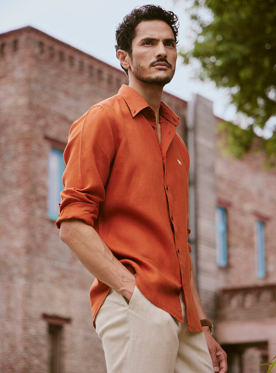 rust color dress shirt DEAL: Satin Rust Button Down Top Rust / S