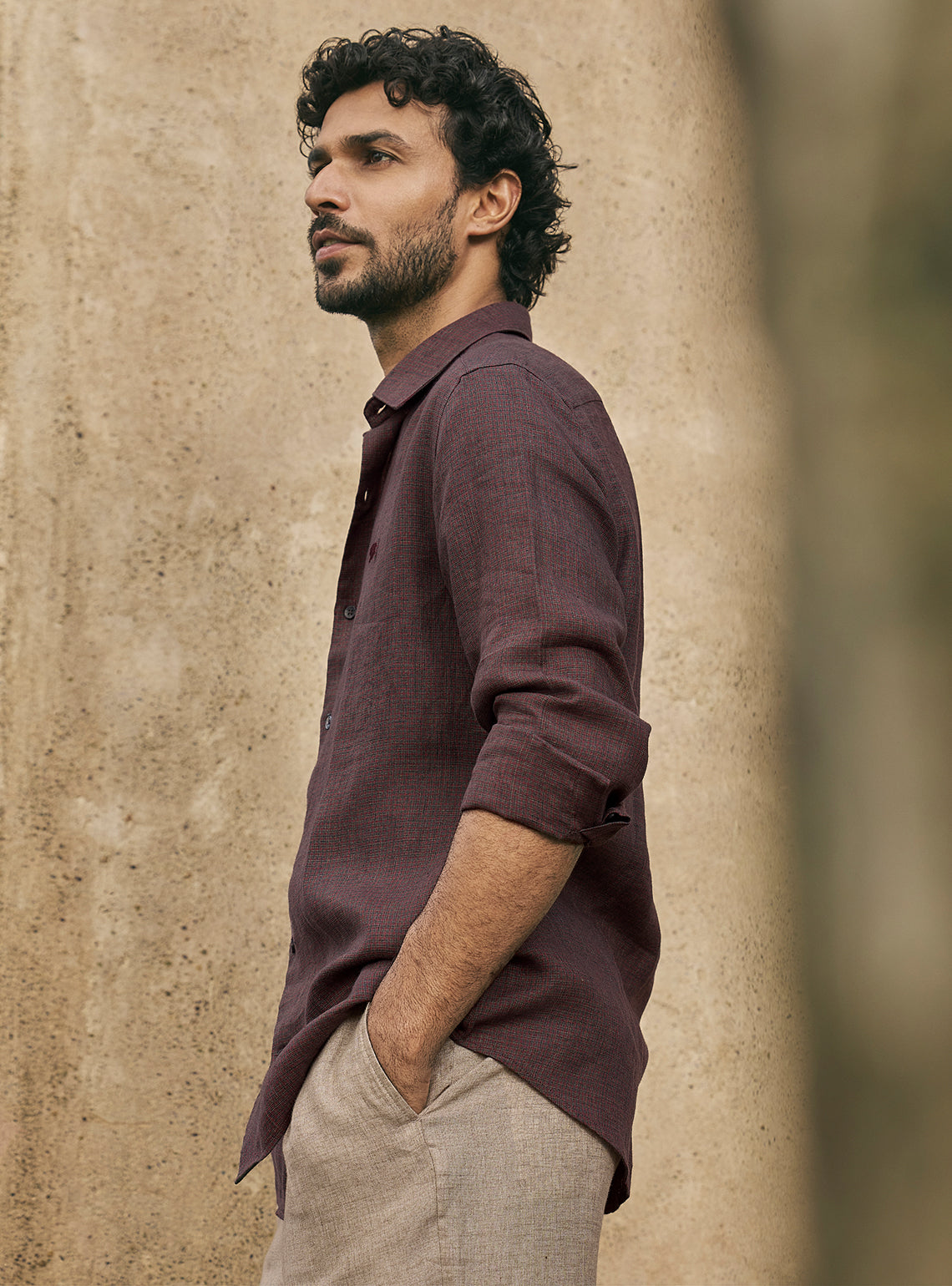 Inferno Black European Linen Check Shirt