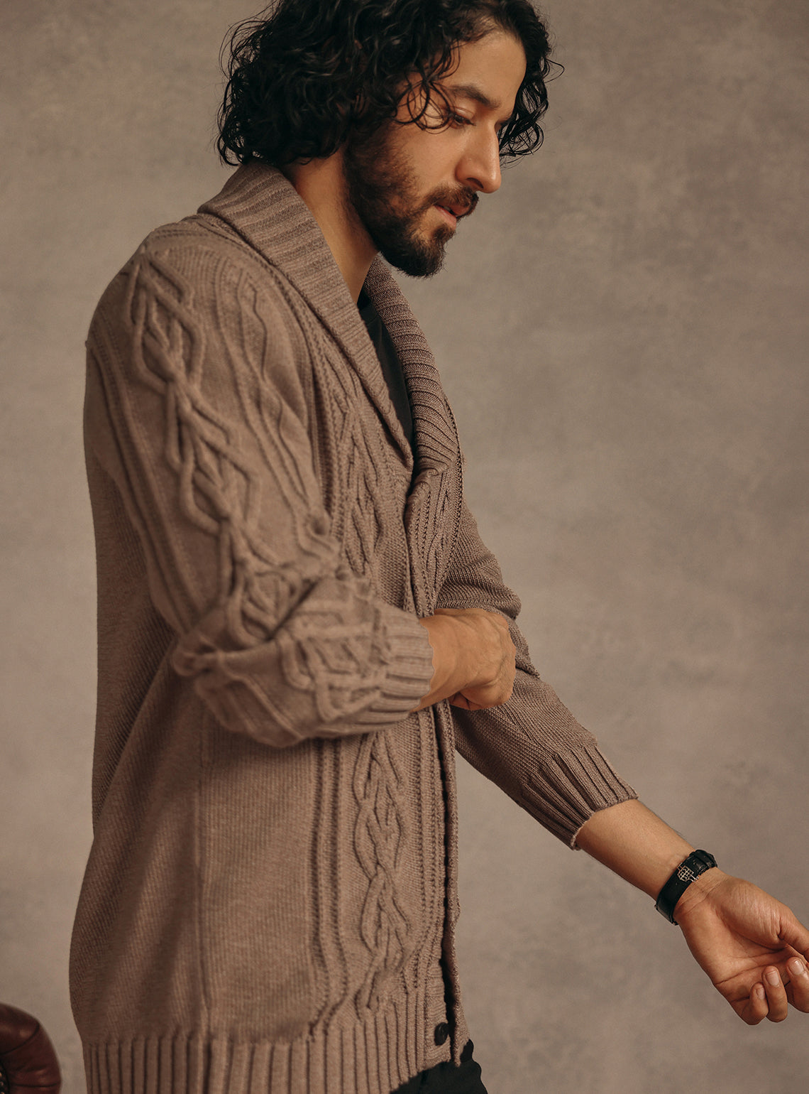 Woodburn Brown Cotton Cardigan
