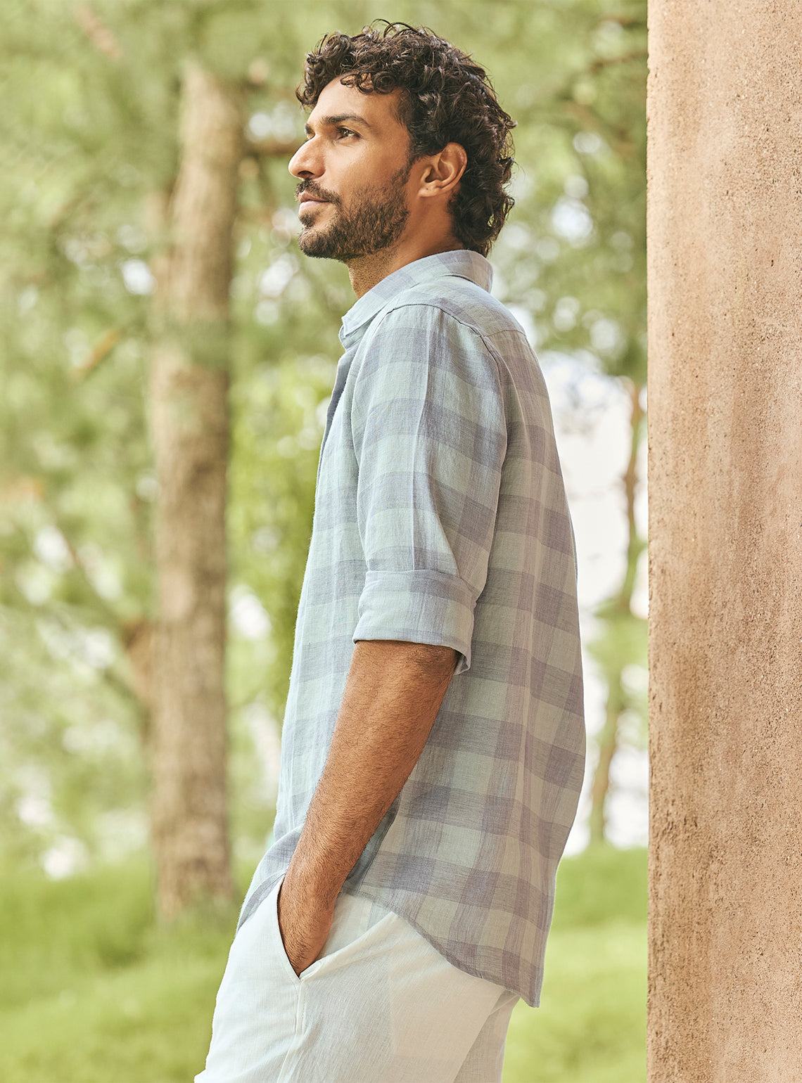 Checkmate Grey European Linen Shirt