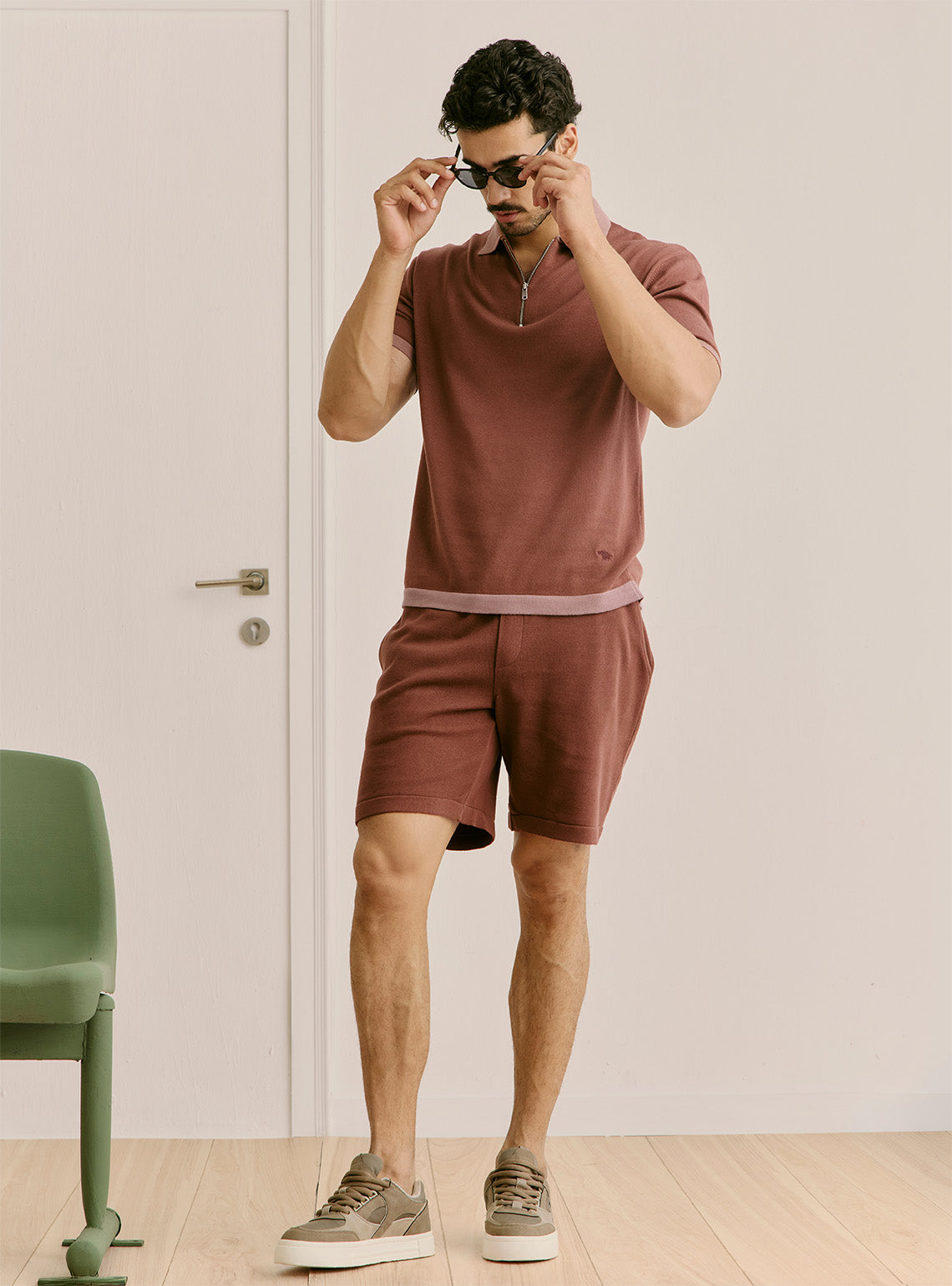 Vineyard Burgundy Cotton Knit Polo