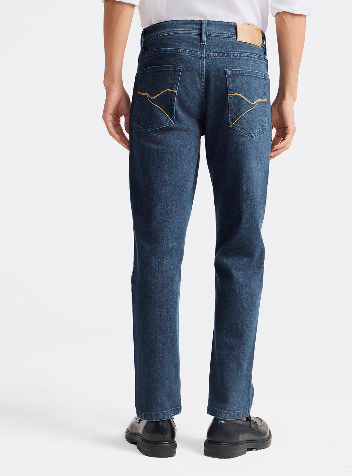 Cinder Blue Cotton Blend Jeans