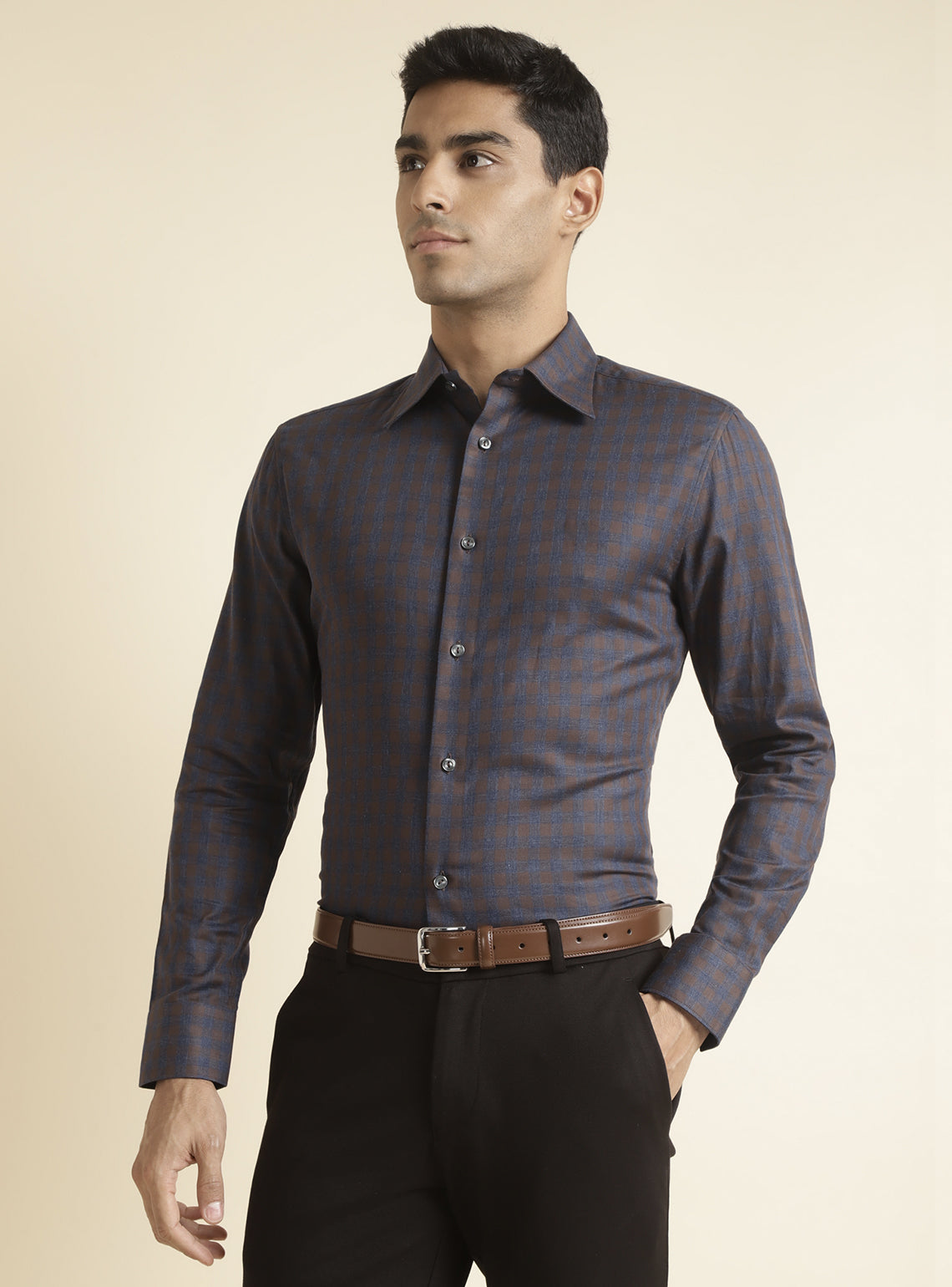 Royal Brown Check Shirt