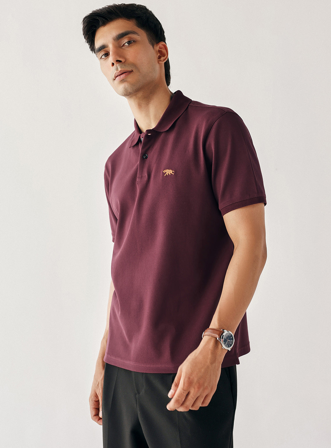 Wineberry Cotton Blend Pique Polo