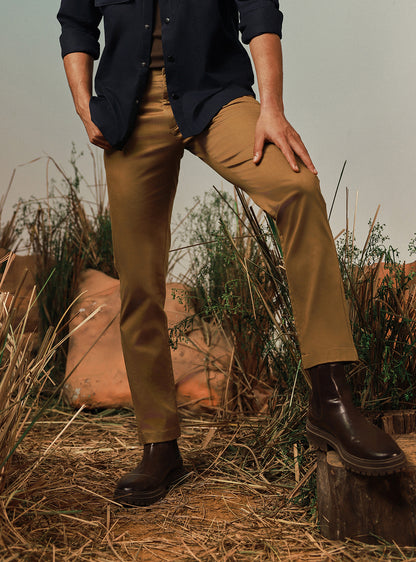 Dust Brown Cotton Overdye Chino