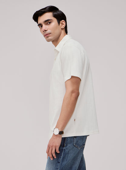 Porcelain White Cotton Polo