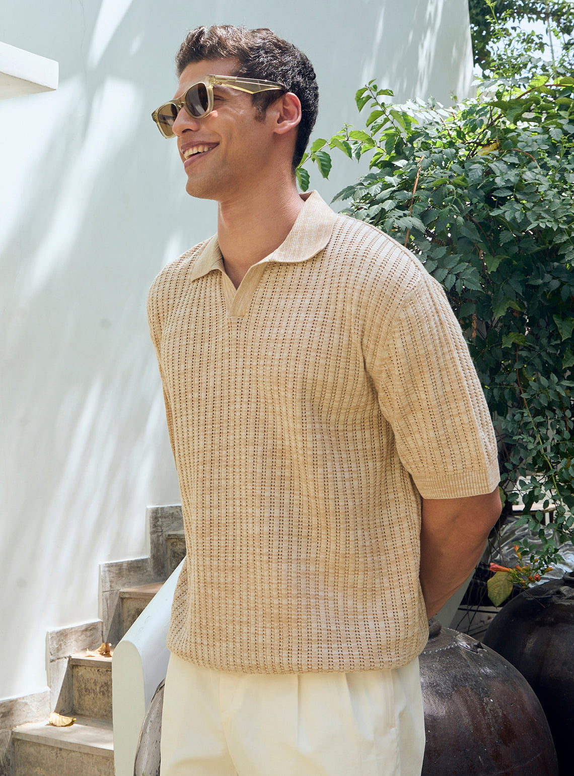 Parchment Brown Cotton Grindle Polo