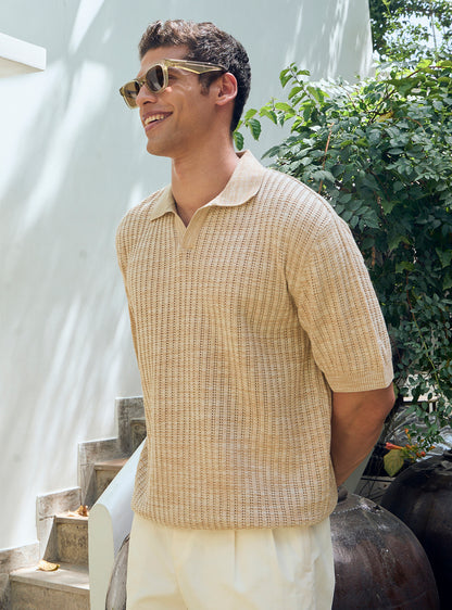 Parchment Brown Cotton Grindle Polo