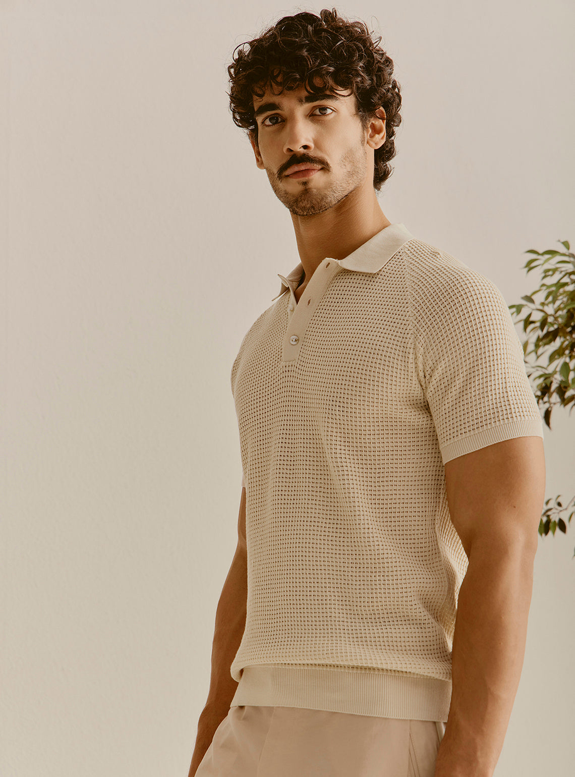 Sardinia Off-White Cotton Knit Polo
