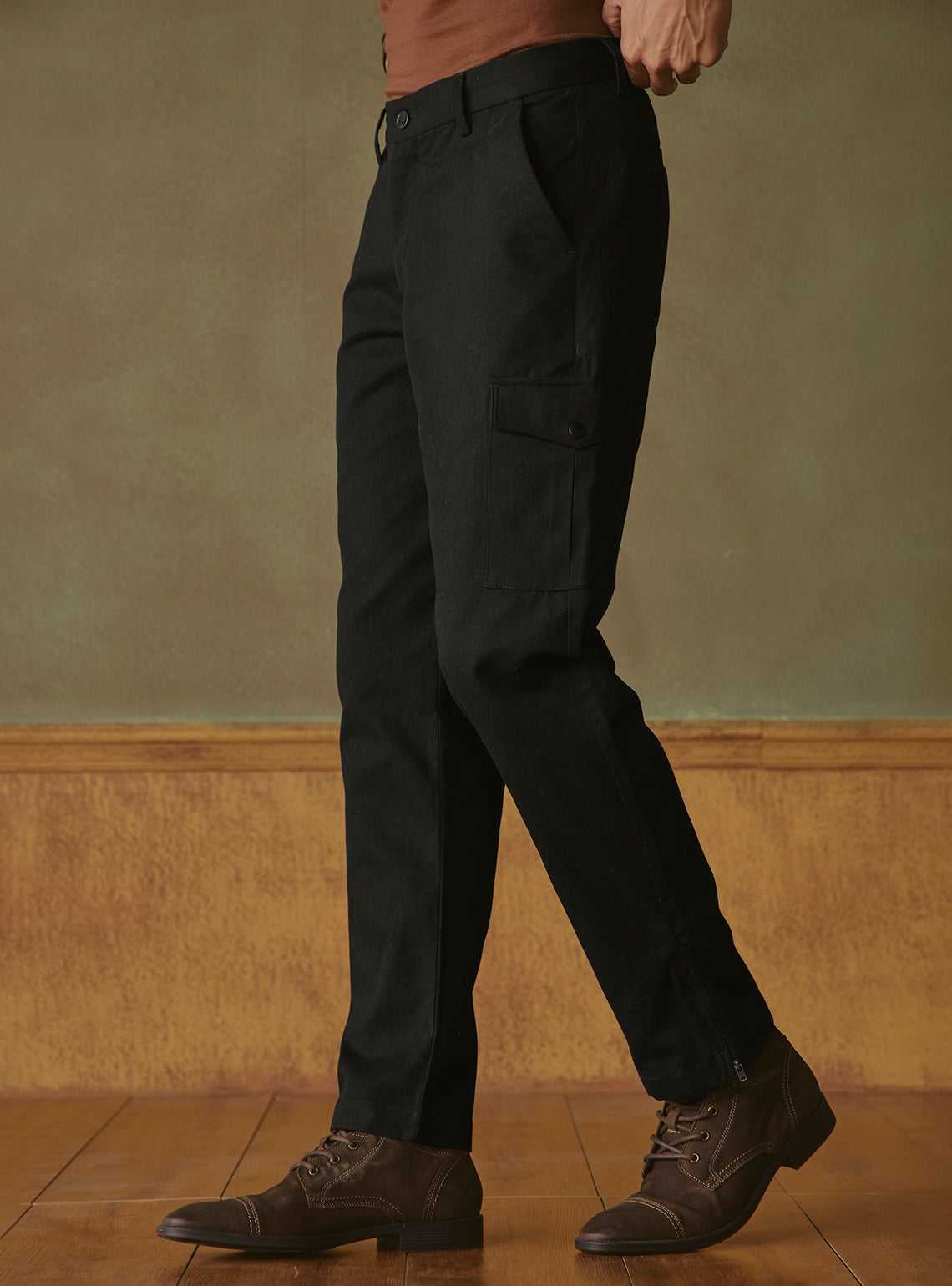 Midnight Black Cotton Cargo