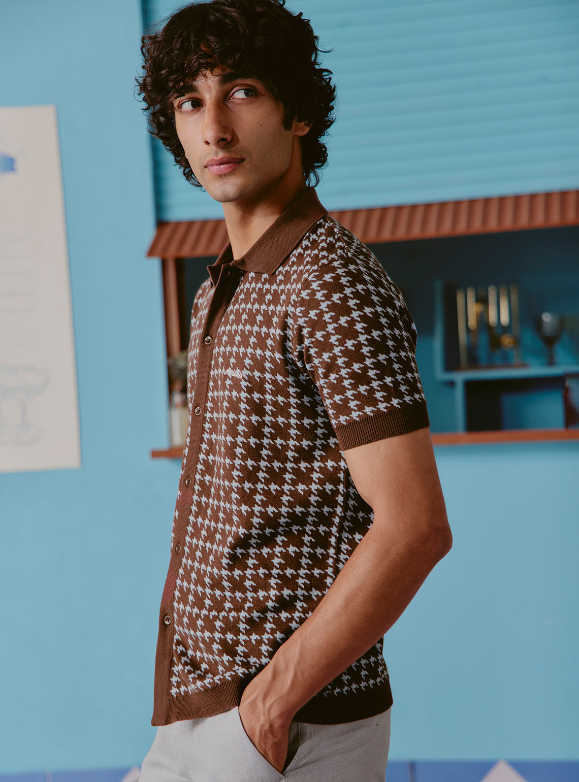 Old Fashioned Brown Cotton Knit Shirt
