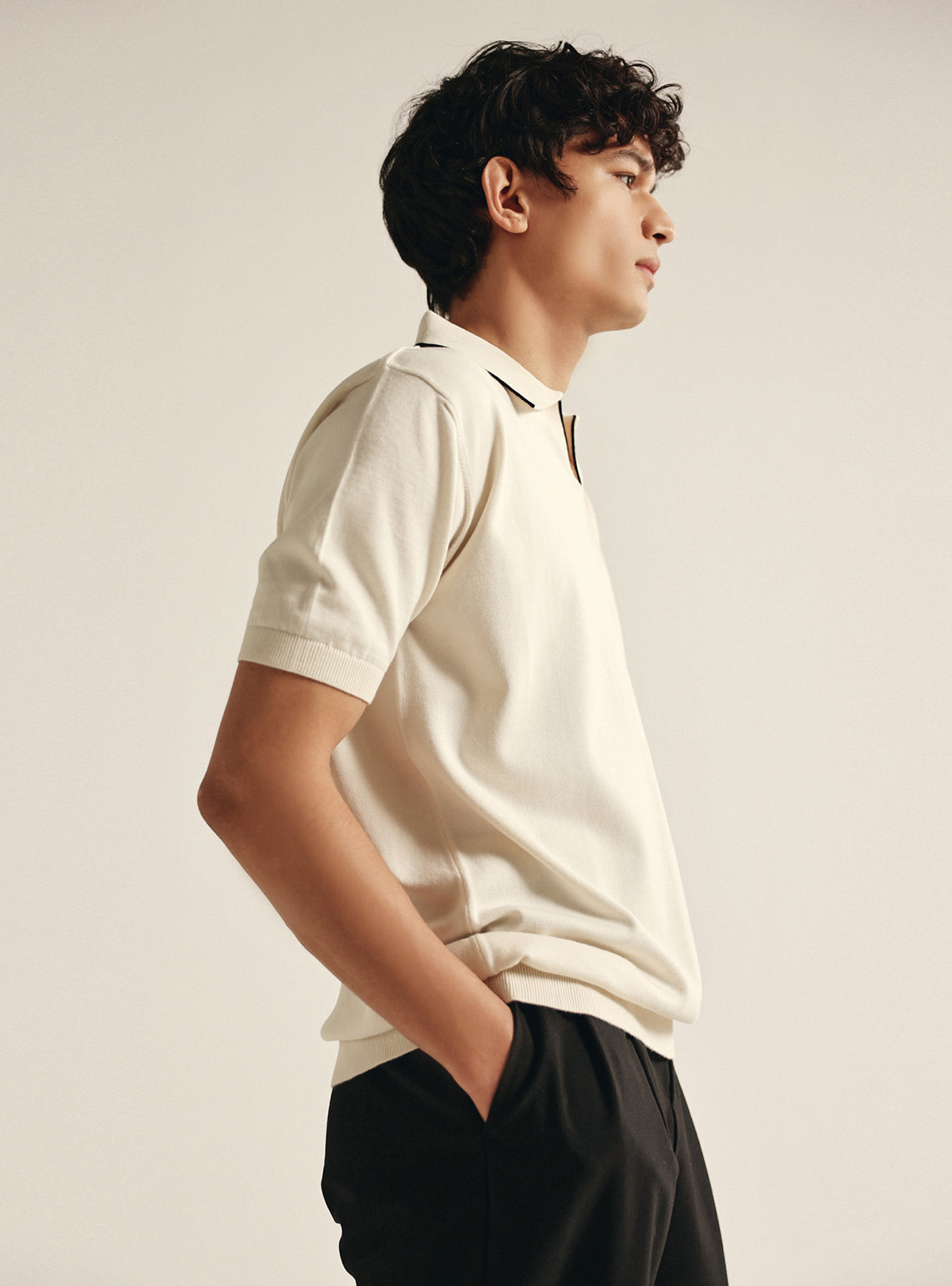 Dove White Cotton Polo Shirt
