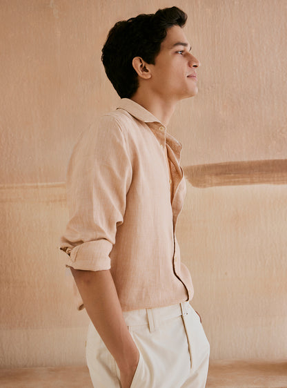 Vanilla Beige Linen Shirt