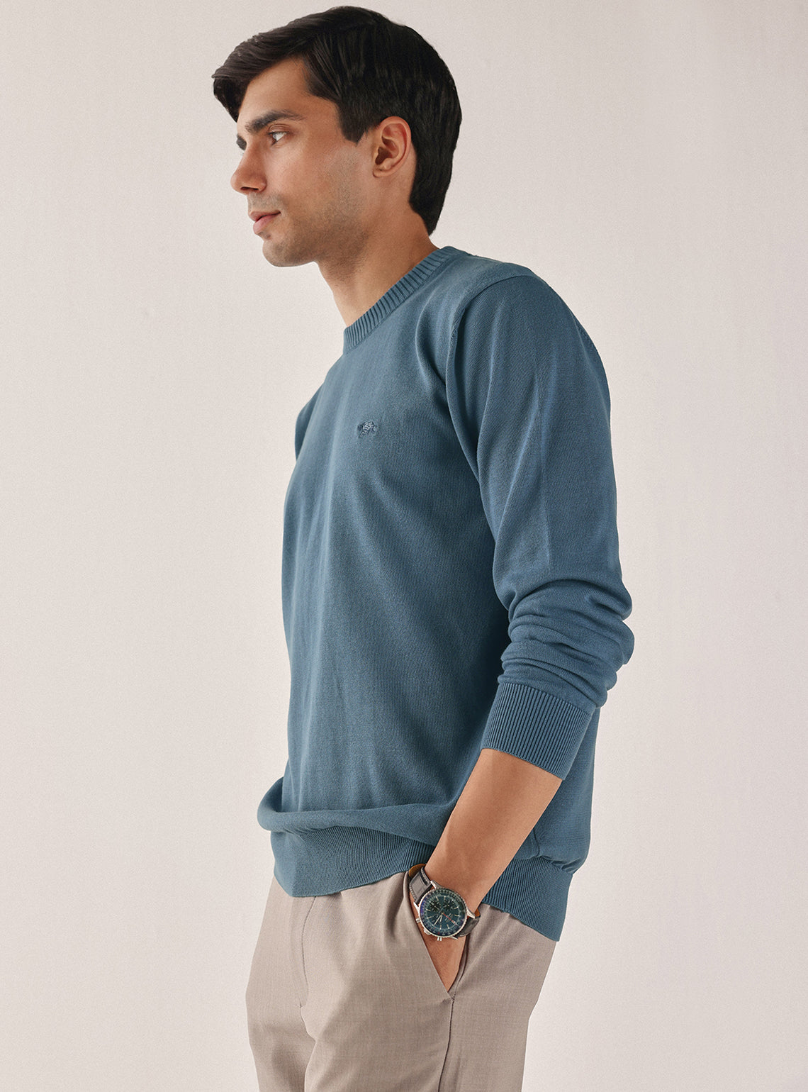 Bermuda Blue Cotton Pullover