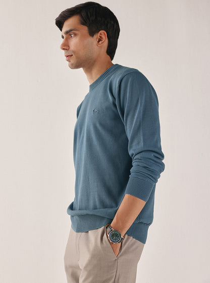 Bermuda Blue Cotton Pullover