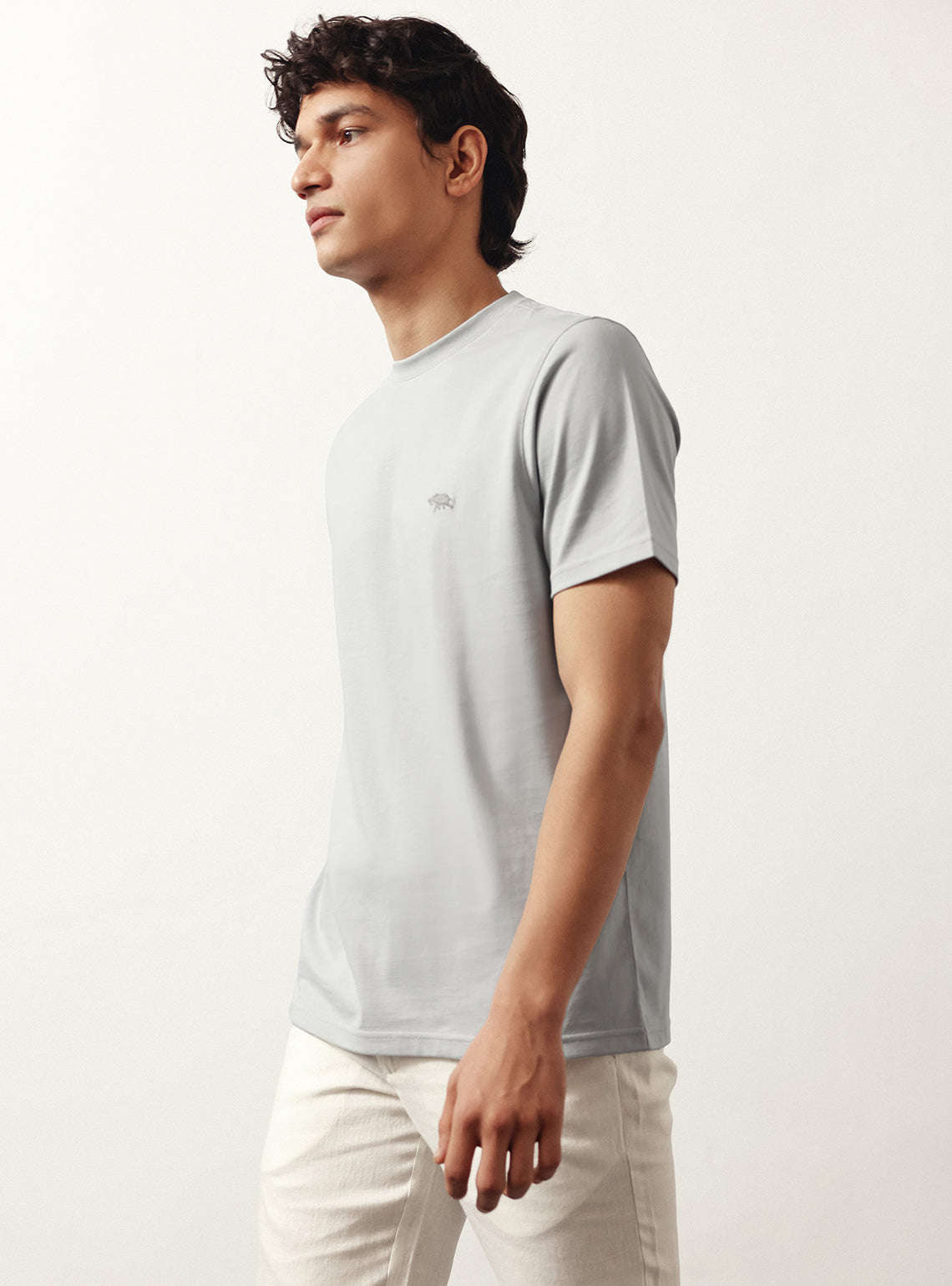 Silver Grey Cotton Crew