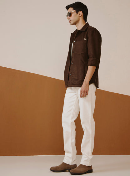 Eclipse Brown Poly Suede Jacket