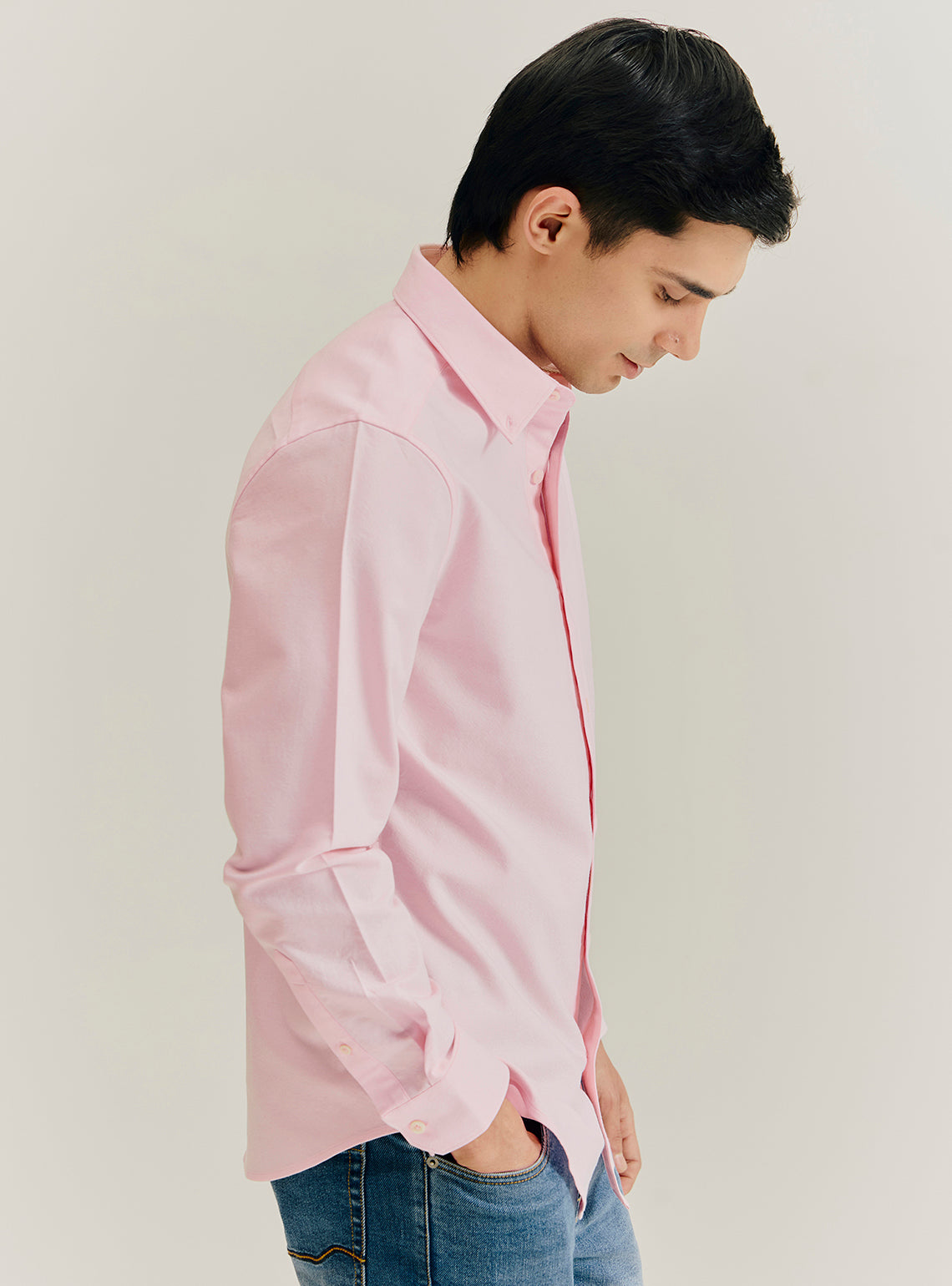 Rose Pink Giza Cotton Oxford Shirt
