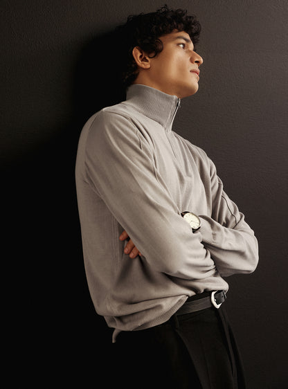 Nobel Grey Cotton Pullover