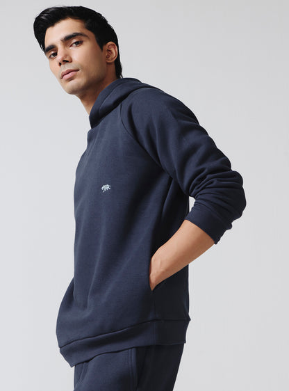 Mirage Navy Cotton Poly Hoodie