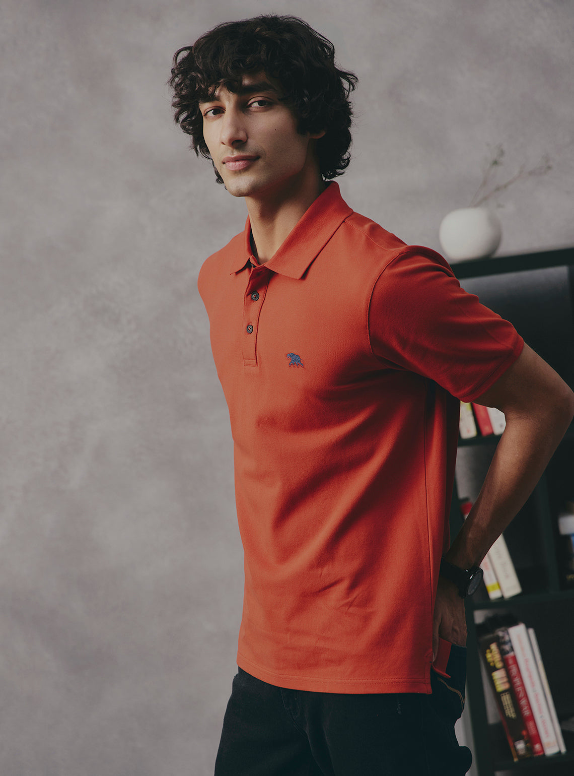 Paprika Rust Cotton Stretch Polo