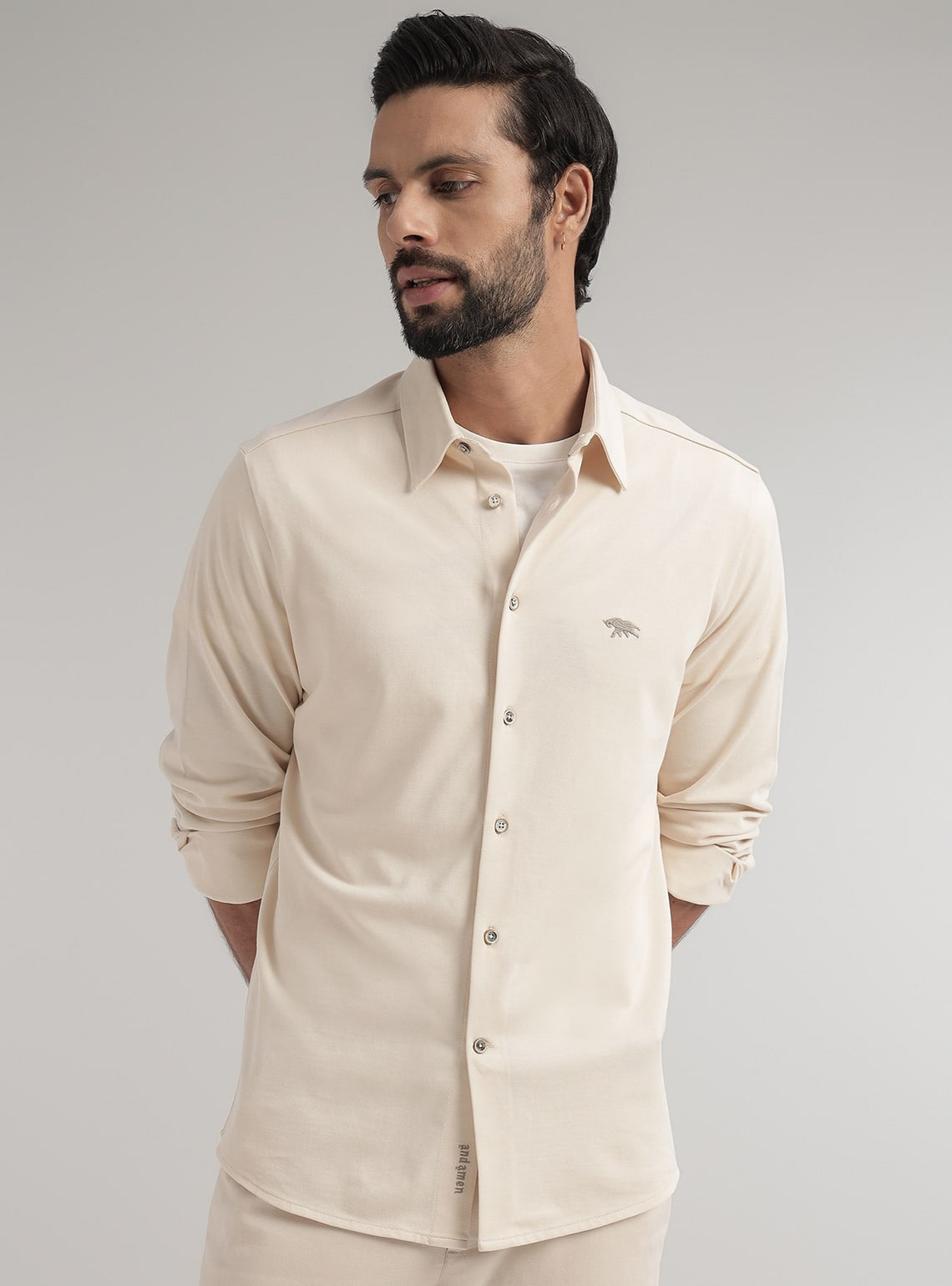 Bone White Pique Shirt