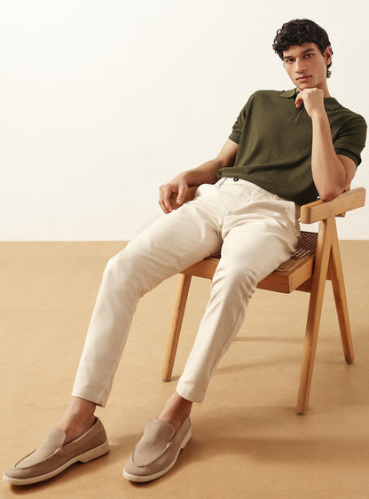 Bronze Olive Cotton Viscose Knit Polo